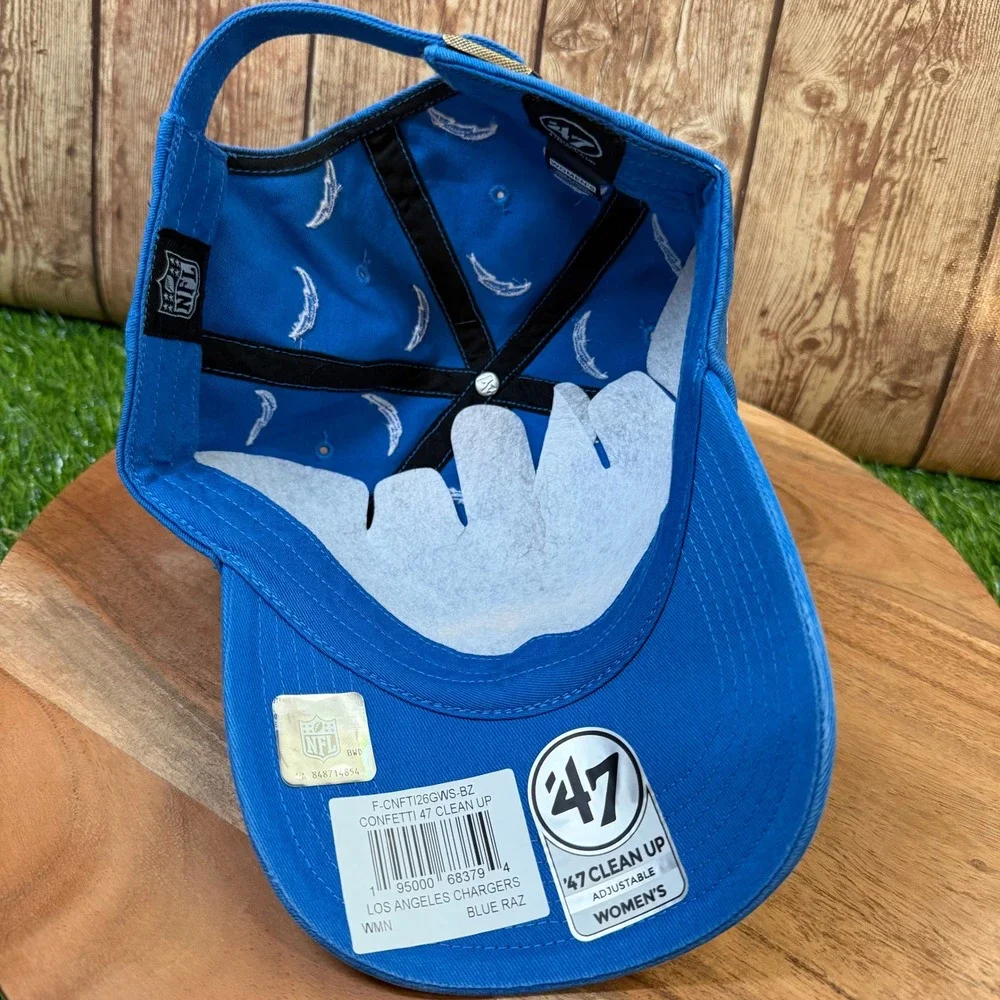 47 Brand Confetti Clean Up Hat Womens One Size Blue Raz Los Angeles Chargers NWT
